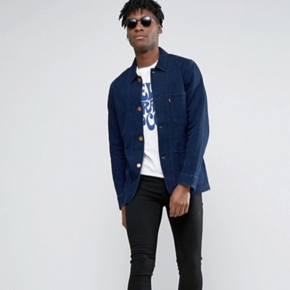 Mens Levis Indigo Engineered Workwear Herringbone - Picture 2 of 8